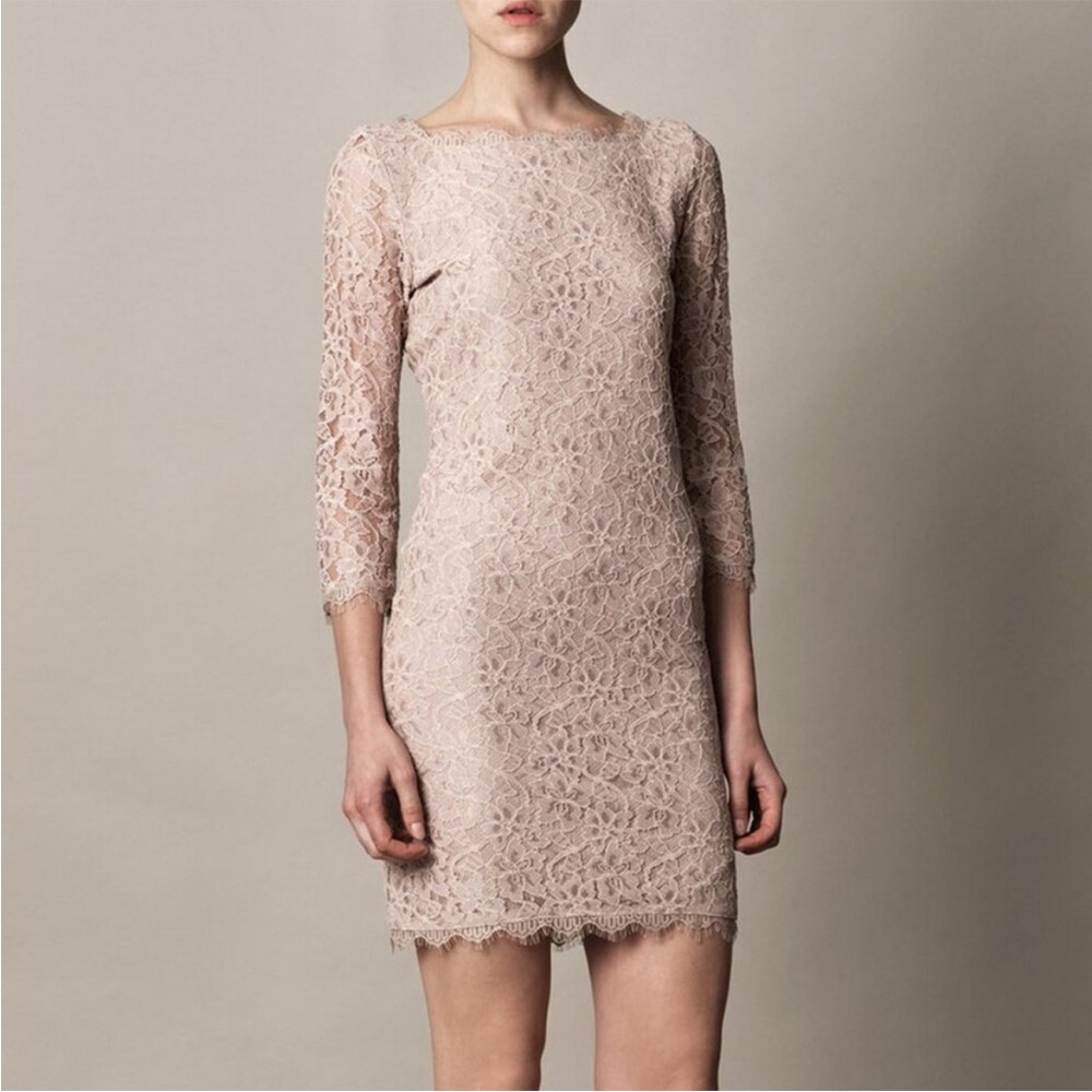Diane Von Fürstenberg Zarita lace silk blend dress women’s size 8